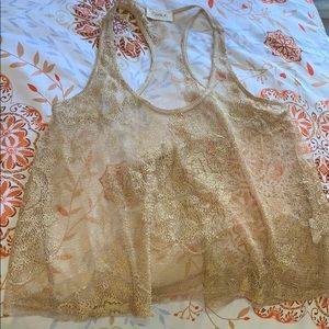 Gold sheer tank top